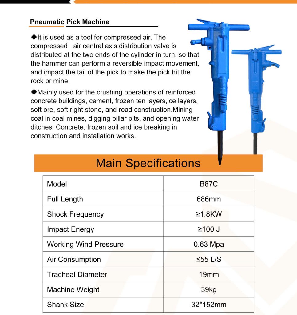 Tính năng của búa căn khí nén 3m